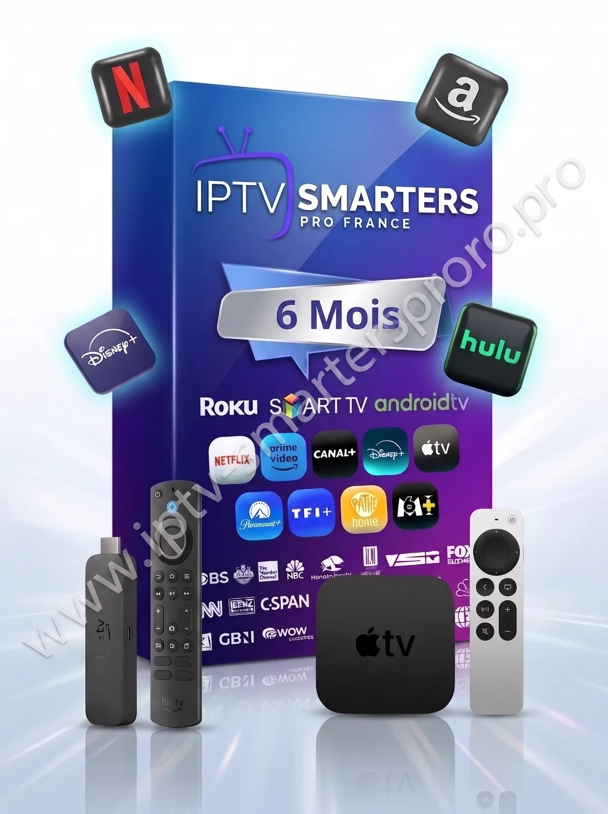 Coffret Abonnement IPTV Smarters Pro 6 mois